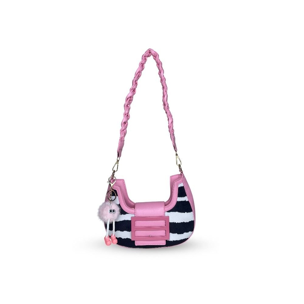 Pink Zebra Mini Shoulder Bag